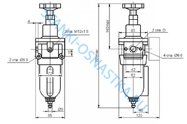 Пневмоблок подготовки воздуха П-ФРК-16-2 Пневмоблок подготовки воздуха П-ФРК-16-2