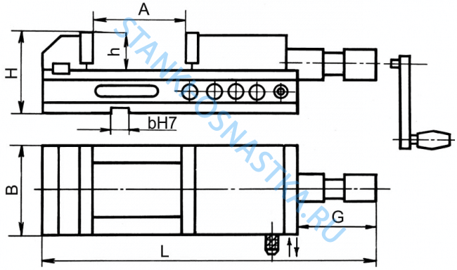 Тиски станочные неповоротные с гидравлическим усилием ТСУ-160 сталь, Бар. Тиски станочные неповоротные с гидравлическим усилием ТСУ-160 сталь, Бар.