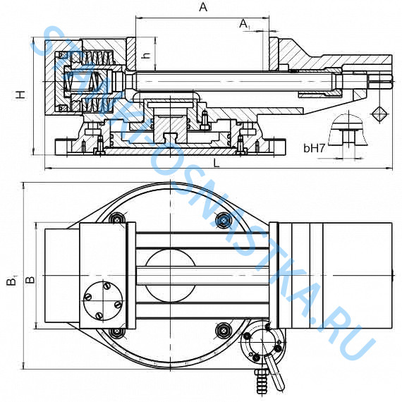 Тиски станочные пневматические с гидравлическим усилием 7201-0009-02 (160мм) чугун, Бар. Тиски станочные пневматические с гидравлическим усилием 7201-0009-02 (160мм) чугун, Бар.