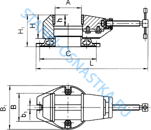 Тиски станочные поворотные 7200-0204-13 (80мм) чугун, Бар. Тиски станочные поворотные 7200-0204-13 (80мм) чугун, Бар.