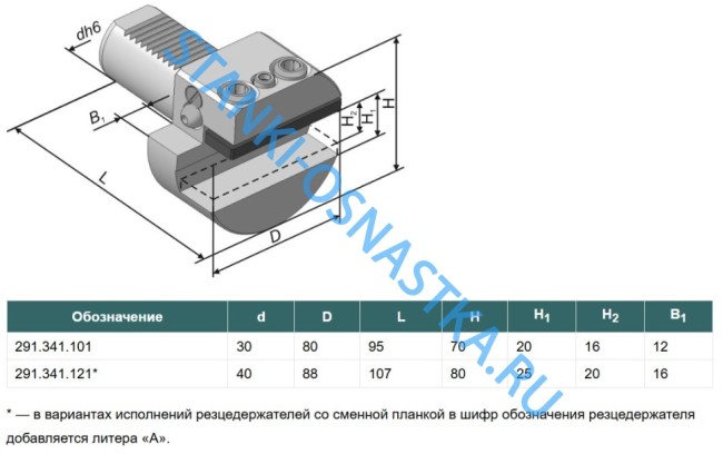 Резцедержатель 291.341.101 (B2-30 x 20)