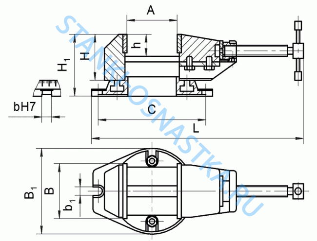 Тиски станочные поворотные 7200-0206-16 (100мм) Тиски станочные поворотные 7200-0206-16 (100мм)