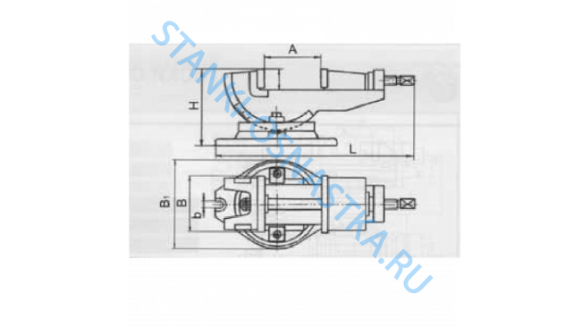 Тиски станочные поворотные 7200-0206-21 (100мм) чугун, Бар.