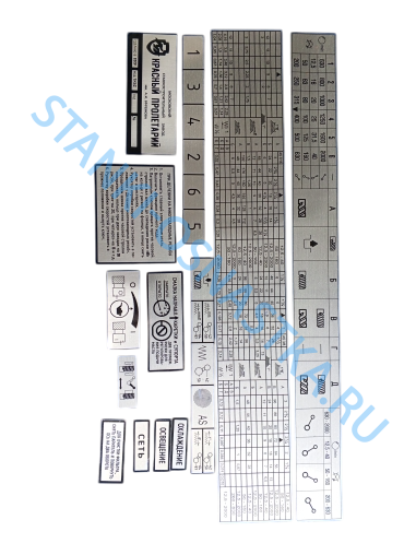 Комплект таблиц (шильдиков) для станка 1К62
