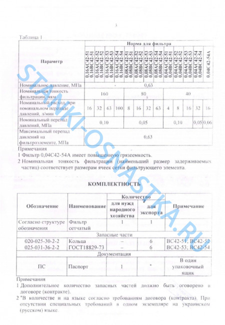 Фильтр сетчатый 0,04 ВС42-51 Фильтр сетчатый 0,04 ВС42-51