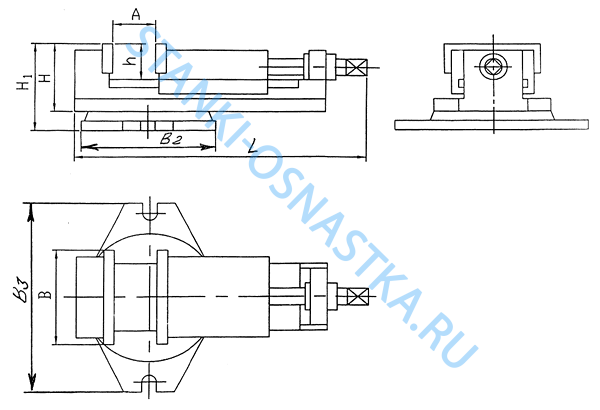 Тиски станочные поворотные 7200-3208 (А=80мм; В=100мм) Тиски станочные поворотные 7200-3208 (А=80мм; В=100мм)
