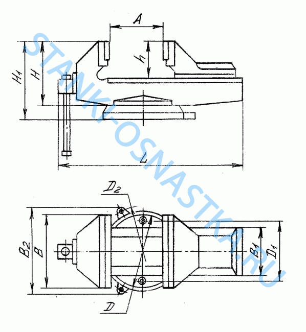 Тиски станочные поворотные 7200-3210 (А=125мм; В=125мм) Тиски станочные поворотные 7200-3210 (А=125мм; В=125мм)
