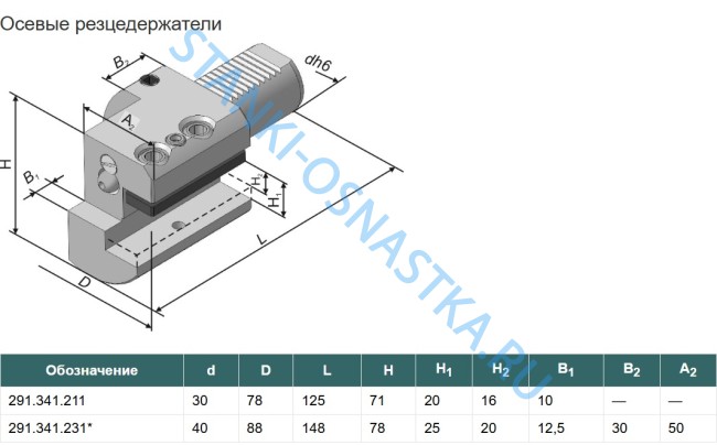 Резцедержатель 291.341.231 (C1-40 x 25)