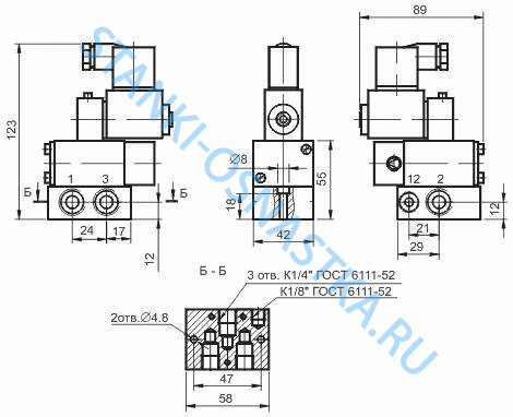 Пневмораспределитель П-Р311-6-1 Пневмораспределитель П-Р311-6-1