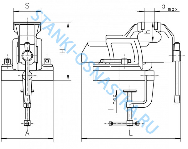 Тиски слесарные со струбциной BISON 1256-63 Тиски слесарные со струбциной BISON 1256-63