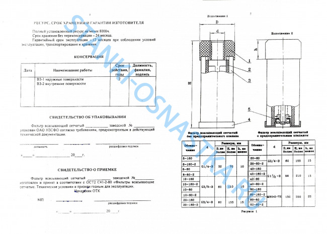 Фильтр всасывающий сетчатый 40-80-2 Фильтр всасывающий сетчатый 40-80-2